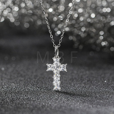 925 Sterling Silver Micro Pave Clear Cubic Zirconia Pendants SE-CBA9BBC-01P-1