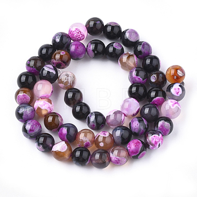 Natural Fire Crackle Agate Beads Strands G-S346-8mm-01-1