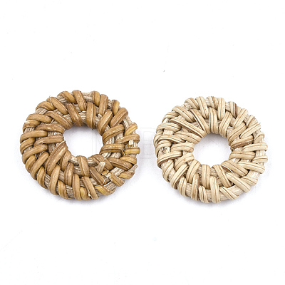 Handmade Reed Cane/Rattan Woven Linking Rings WOVE-T005-08A-1