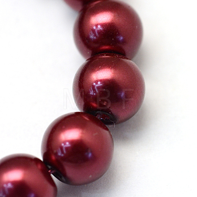 Baking Painted Pearlized Glass Pearl Round Bead Strands HY-Q330-8mm-39-1