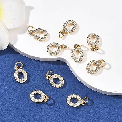 SHEGRACE Brass Micro Pave Clear Cubic Zirconia Pendants XGRQ29684-394G-O-1