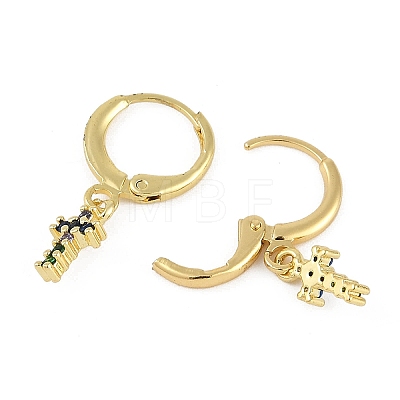 Brass Micro Pave Cubic Zirconia Hoop Earrings for Women EJEW-B067-01G-06-1