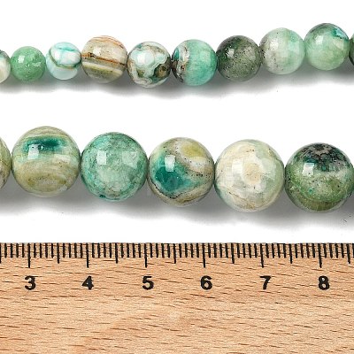 Natural Green Line Jasper  Graduated Round Beaded Necklaces NJEW-F368-01P-1
