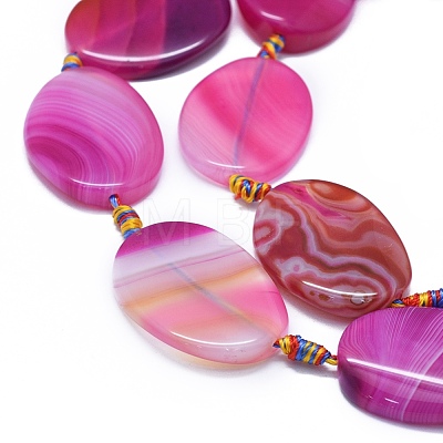 Natural Banded Agate/Striped Agate Beads Strands G-I245-54A-1