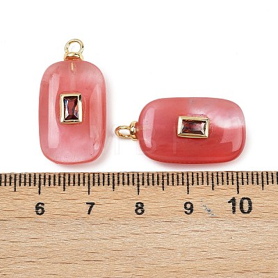 Cherry Quartz Glass Pendants KK-B157-43G-03-1