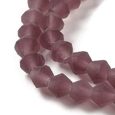 Imitate Austrian Crystal Frosted Glass Beads Strands GLAA-F029-TM4mm-B04-1