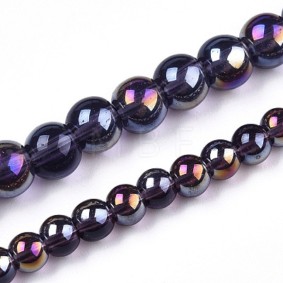 Electroplate Transparent Glass Beads Strands LS-GLAA-T032-T4mm-AB03-1