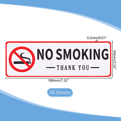 Rectangle PVC Self-Adhesive No-smoking Warning Stickers STIC-WH0003-017A-1