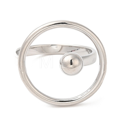 Brass Ring Open Cuff Ring for Women RJEW-G288-09P-1