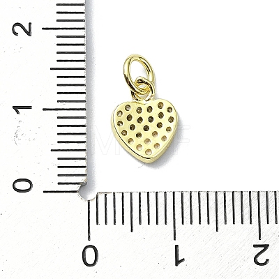 Heart Theme Brass Micro Pave Cubic Zirconia Charms KK-H475-56G-03-1