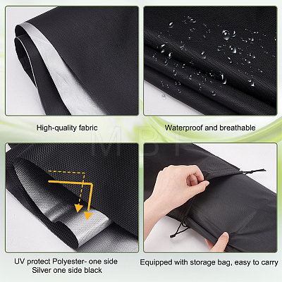 Polyester Portable Window Blackout Curtain for Travel AJEW-WH0471-139-1