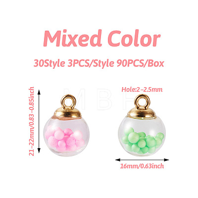 Transparent Glass Globe Pendants GLAA-TA0003-07-1