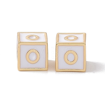 Rack Plating Brass Enamel Beads KK-B060-04G-04O-1