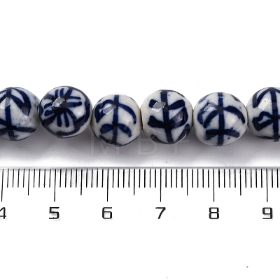 Handmade Blue and White Porcelain Beads Strands PORC-I027-03E-1