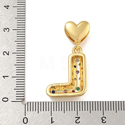 Brass Micro Pave Colorful Cubic Zirconia Pendants KK-P281-01G-L-1