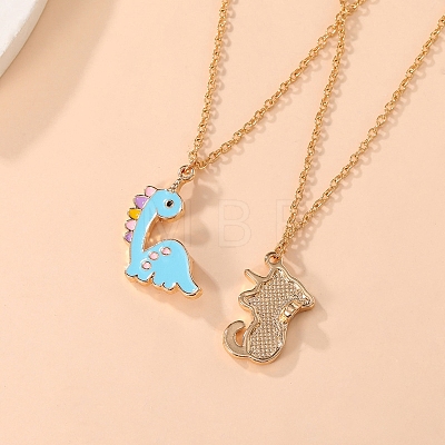 Alloy with Enamel Pendant Necklaces PW-WG4DEBC-01-1