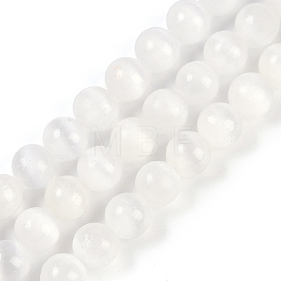 Natural Selenite Beads Strands X-G-G167-A01-01-1