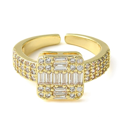 Brass Micro Pave Cubic Zirconia Ring RJEW-Z033-04G-1