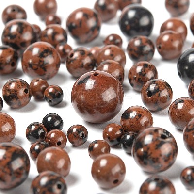 340pcs 4 Style Natural Mahogany Obsidian Beads G-LS0001-44-1