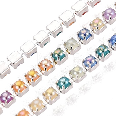 Iron & ABS Plastic Imitation Pearl Tennis Chains CH-Q006-01A-05-1