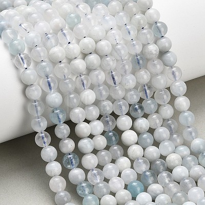 Natural Aquamarine Beads Strands G-F826-B01-6mm-1