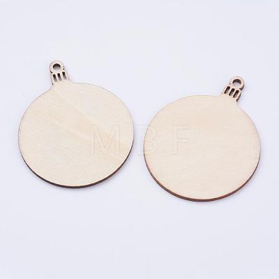 Undyed Wood Big Pendants WOOD-L003-02-1