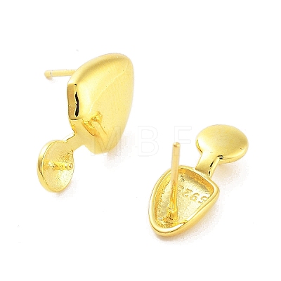 925 Sterling Silver Stud Earrings Findings EJEW-B038-10G-1