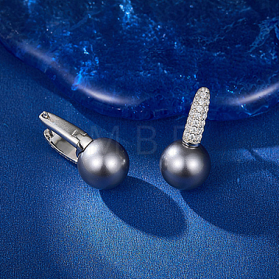 Rhodium Plated 925 Sterling Silver Ring Hoop Earrings AV4291-2-1