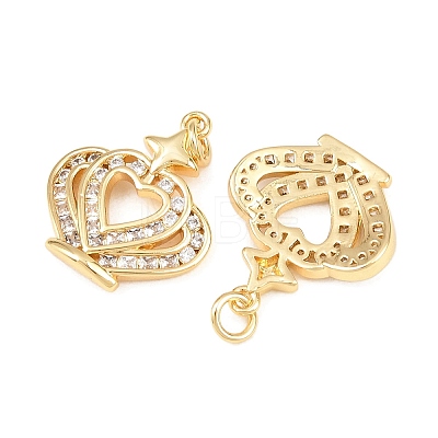 Brass Micro Pave Cubic Zirconia Pendants KK-C162-101G-1