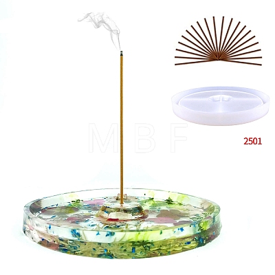 Flat Round Food Grade Silicone Incense Holder Molds SIMO-PW0006-048-1
