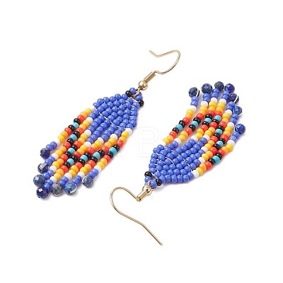 Bohemian Glass Seed Beads Dangle Earrings EJEW-MZ00338-01-1