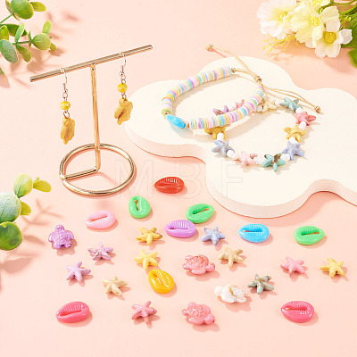 200Pcs 3 Styles Ocean Animal Opaque Acrylic Beads OACR-TA0005-04-1