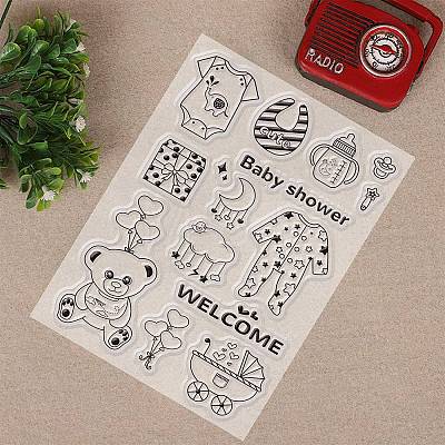 Globleland 9 Sheets 9 Style PVC Plastic Stamps DIY-GL0002-84I-1