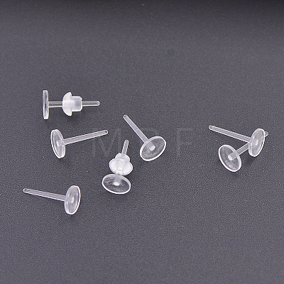 Plastic Flat Round Stud Earring Findings X-KY-P007-N01-1