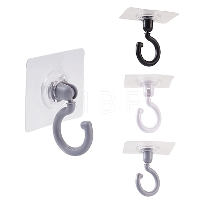 Cheriswelry 6Pcs 3 Color Plastic Rotate Hook Hangers AJEW-SW0001-05-1