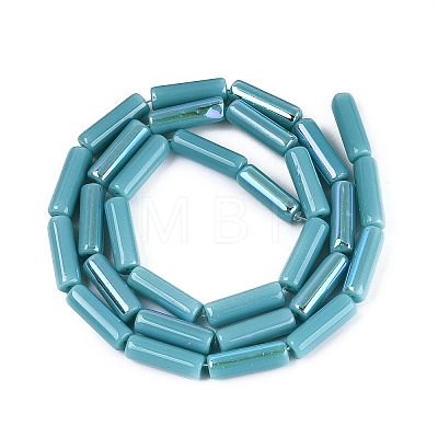 Electroplate Opaque Glass Beads Strands EGLA-Q132-02A-F02-1