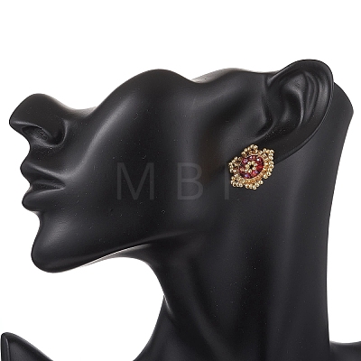 Flower Glass Seed Bead Stud Earrings EJEW-MZ00668-01-1
