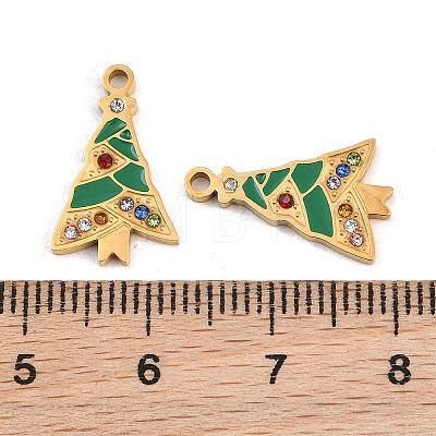 Christmas 304 Stainless Steel Enamel Pendants SA-CBA85C0-02A-G-1