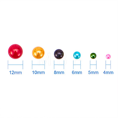 1Box ABS Plastic Imitation Pearl Dome Cabochons SACR-PH0001-M-1