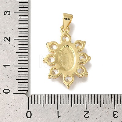 Rack Plating Brass Micro Pave Clear Cubic Zirconia Pendants KK-U019-24G-1