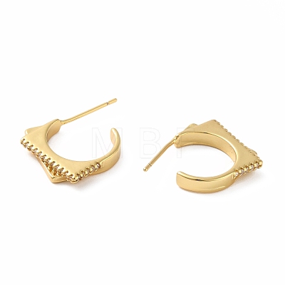 Cubic Zirconia Twist Stud Earrings EJEW-E263-13G-1