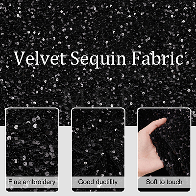 Velvet Sequin Fabric DIY-WH0430-178A-1