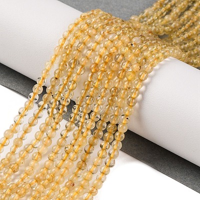 Natural Gold Rutilated Quartz Beads Strands G-A235-B06-01-1