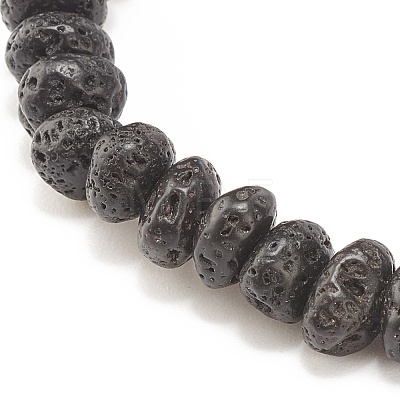 Natural Lava Rock Beaded Stretch Bracelet BJEW-JB08294-02-1