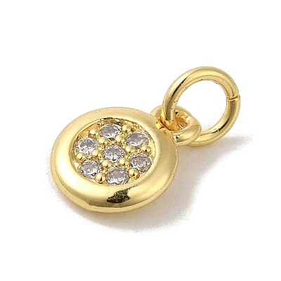 Brass Micro Pave Cubic Zirconia Charms KK-M283-25F-01-1