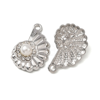 Alloy & ABS Imitation Pearl & Rhinestone Pendants FIND-K030-18B-P-1