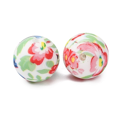 Food Grade Eco-Friendly Printed Silicone Beads SIL-A013-01A-24-1
