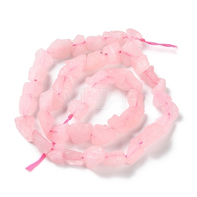 Raw Rough Natural Rose Quartz Beads Strands G-B065-C01-1