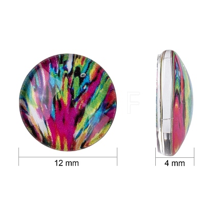 Mosaic Printed Glass Half Round/Dome Cabochons X-GGLA-N004-12mm-G-1