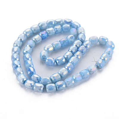 Opaque Baking Painted Glass Beads Strands EGLA-N006-008-B07-1
